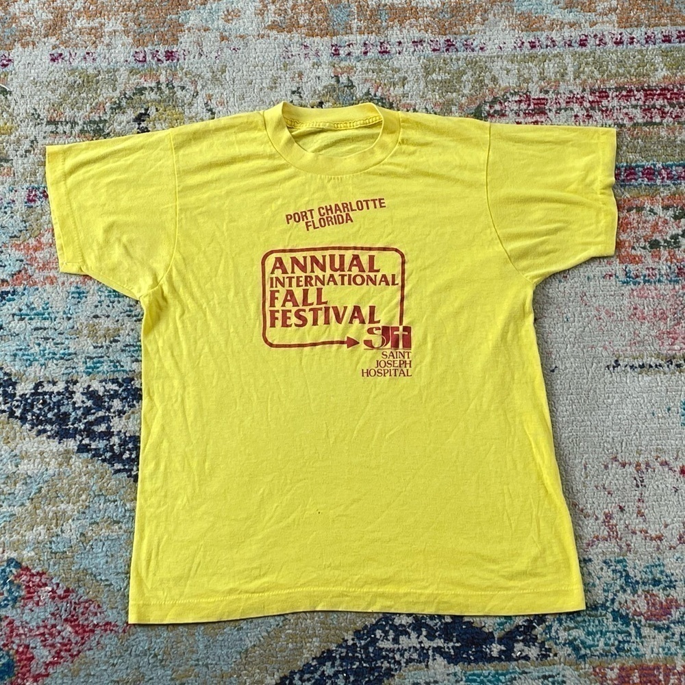 Vintage Port Charlotte Florida International Fall Festival 1980s Tee Tshirt